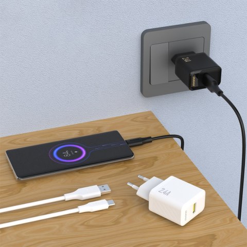 Ładowarka sieciowa 2.4A USB-A - biała DUDAO