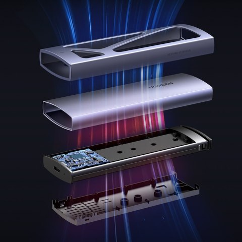 Obudowa kieszeń na dysk M.2 NVMe 10Gbps + kabel USB-C - USB-A / USB-C - USB-C - czarna UGREEN