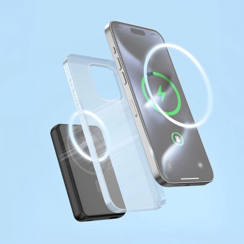 Powerbank K14S+ 10000mAh z podstawką 20W USB-A / USB-C / MagSafe - czarny DUDAO