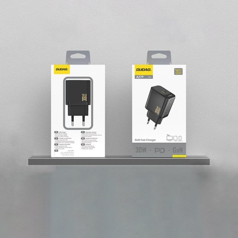 Szybka ładowarka sieciowa 30W PD GaN USB-C - czarna DUDAO
