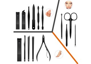 Zestaw 16 Przyborów Przybornik Do Manicure Pedicure Paznokci CążkiI Obcinacz LEAN
