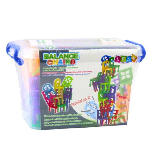 Gra Zręcznościowa Spadające Balansujące Krzesła 48 Elementów Kolorowe LEAN Toys