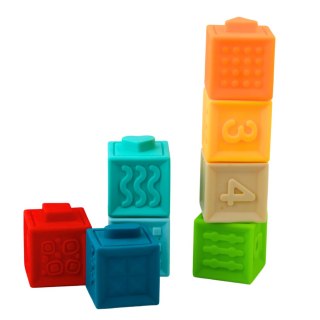 Gumowe Klocki Sensoryczne Edukacyjne Dla Malucha Liczby Zwierzęta Wzory 8el LEAN Toys