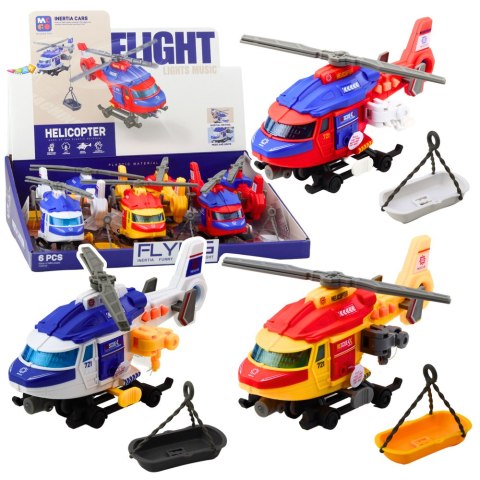 Helikopter Ratunkowy Nosze Hak Wciągarka Napęd Światła Dźwięki Mix LEAN Toys