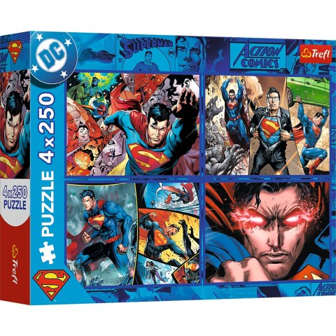 Puzzle - 4x250 - Odwaga Supermana - Warner Superman - Trefl 13340 Trefl Puzzle