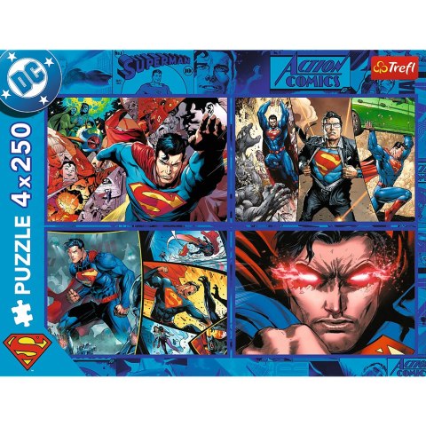 Puzzle - 4x250 - Odwaga Supermana - Warner Superman - Trefl 13340 Trefl Puzzle