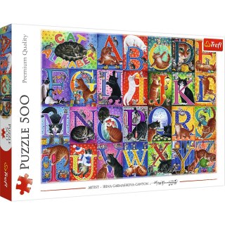 Puzzle - 500 - Koci alfabet - Trefl 37527 Trefl Puzzle