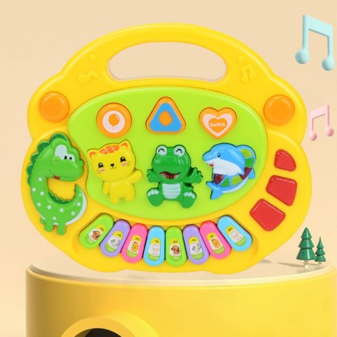 Pianinko Muzyczne Intarktywne Dla Dzieci Dźwięki Zwierząt Melodie LEAN Toys
