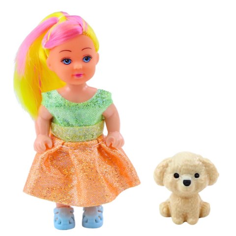 Zestaw Mini Laleczka W Sukience Piesek Lalka Pupil Mix 12cm LEAN TOYS