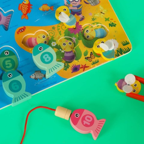 Gra drewniana rybki łowienie rybek na magnes pszczółki montessori Kik Sp. z o. o. Sp. k.