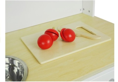 Drewniana Kuchnia Dla Dzieci Zielono Biała Paula Otwierane Elementy LEAN Toys