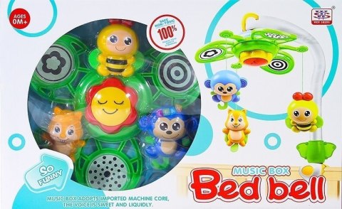 Karuzelka do Łóżeczka z Pozytywką Bed Bell Zawieszki Zwierzątka 2w1 LEAN Toys