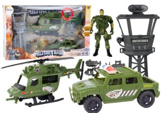 Zestaw Militarny Helikopter Wojskowy Wóz Bojowy Wieża Kontrolna Żołnierz LEAN Toys