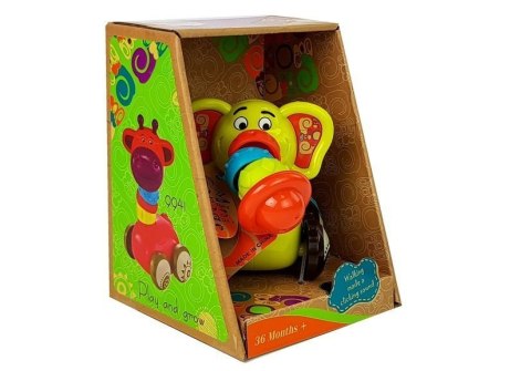 Samochodzik Autko Słoń dla Niemowlaka Ruchoma Trąba LEAN Toys
