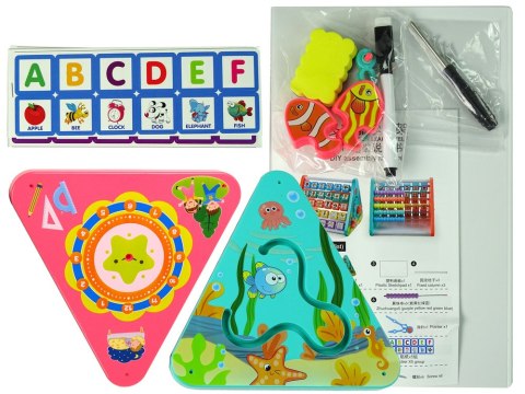 Edukacyjna Półka Trójkąt Liczydło Litery Przedmioty Zwierzęta LEAN Toys