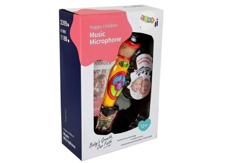 Mikrofon Żółto- Czarny Karaoke Nagrywający Piosenki LEAN Toys