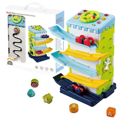 Zjeżdżalnia Blok Tor Edukacyjny z Autkami Sorter Światła Dźwięki LEAN Toys