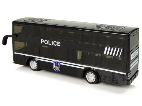 Autobus Policyjny Dwupiętrowy Czarny z Napędem Frykcyjnym LEAN Toys