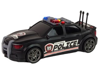 Auto Sportowe Otwierany Bagażnik Policja Światła Dźwięki Czarny 1:16 LEAN Toys