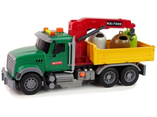 Ciężarówka Auto Dźwig Transport Kosz na Śmieci Dźwięk LEAN Toys