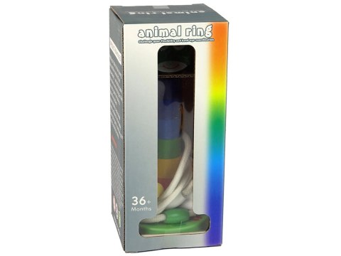 Piramidka Drewniana Edukacyjna Układanka Sznurek Zwierzęta LEAN Toys