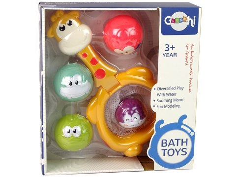 Zabawka Do Kąpieli Mini Koszykówka Żyrafa Gumowe Piłki LEAN Toys
