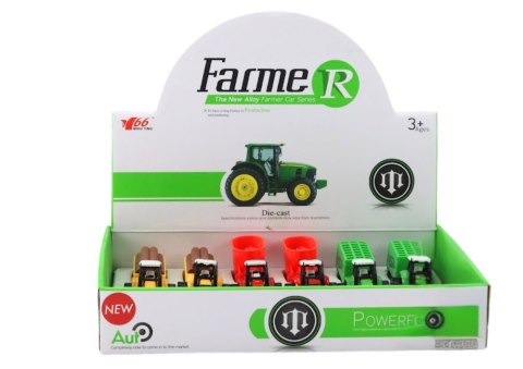 Traktor Z Przyczepą Koparka Spychacz Maszyna Żółty Zielony Czerwony LEAN Toys