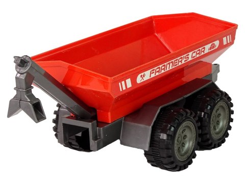 Zielony Traktor z Czerwoną Przyczepką Napęd Frykcyjny LEAN Toys
