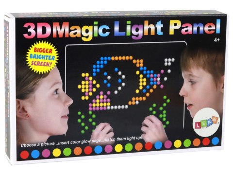 Magiczna Tablica Edukacyjna 3D Podświetlana Układanka 180 ele. LEAN Toys
