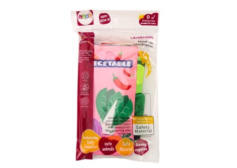Książeczka Miękka Warzywa Szeleszcząca Piszcząca Kolorowa Dla Niemowląt LEAN TOYS