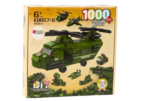 Zestaw Klocków Helikopter Wojskowy Militarny Zielony 1000 El LEAN Toys