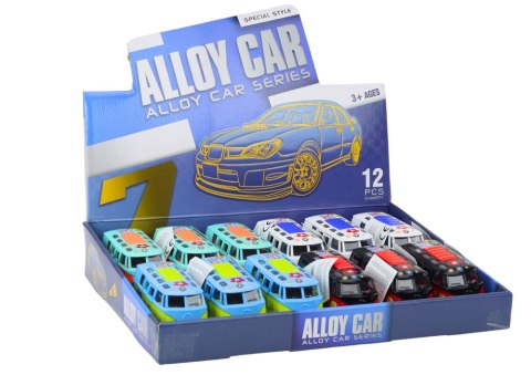 Camper Bus 1:32 Metalowy Światła Dźwięki Napęd Otwierane Drzwi LEAN Toys