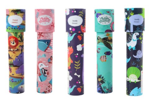 Kalejdoskop Dziecięcy Wzorki Kolory Biały Zwierzęta LEAN TOYS