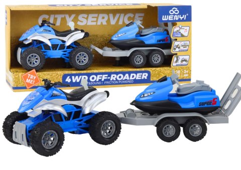 Quad z Przyczepą do przewozu Łodzi oraz Skuterem Wodnym LEAN Toys