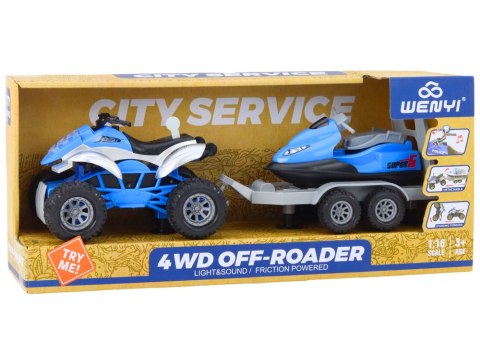 Quad z Przyczepą do przewozu Łodzi oraz Skuterem Wodnym LEAN Toys