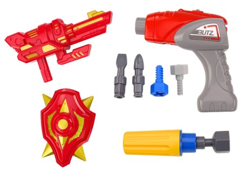 Robot Do Skręcania Broń Wiertarka Śrubokręt Światła Dźwięk Turkusowy LEAN Toys