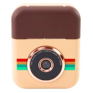 Aparat Cyfrowy Dla Dzieci Z Drukarką Natychmiastowy Brązowy 3 Rolki Papieru LEAN Toys