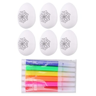 Jajka Wielkanocne Styropianowe Do Malowania Pisaki Wzór Kwiat B 6szt LEAN TOYS