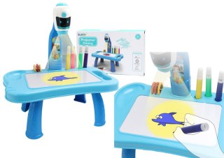 Mini Projektor Robot Stolik 2w1 Akcesoria Niebieski LEAN Toys