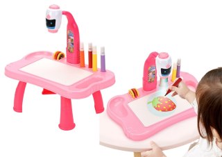 Mini Projektor Robot Stolik 2w1 Akcesoria Różowy LEAN Toys