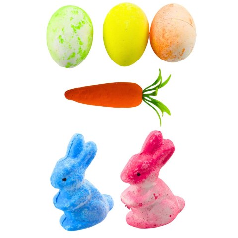 Ozdoby Wielkanocne W Koszyczku Zajączki Jajka Marchewka 6szt LEAN