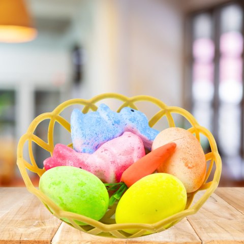 Ozdoby Wielkanocne W Koszyczku Zajączki Jajka Marchewka 6szt LEAN