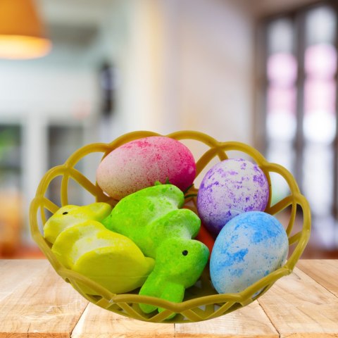 Ozdoby Wielkanocne W Koszyczku Zajączki Jajka Marchewka 6szt LEAN