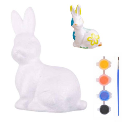 Zestaw Do Malowania Styropianowych Ozdób Zając Farby Pędzelek LEAN TOYS