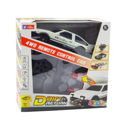 Auto Sportowe Do Driftu Wymienne Koła Zdalnie Sterowany RC 4WD Biały LEAN Toys