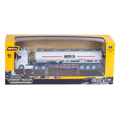 Ciężarówka Cysterna Metalowa Ruchome Elementy Biała 1:50 HUINA