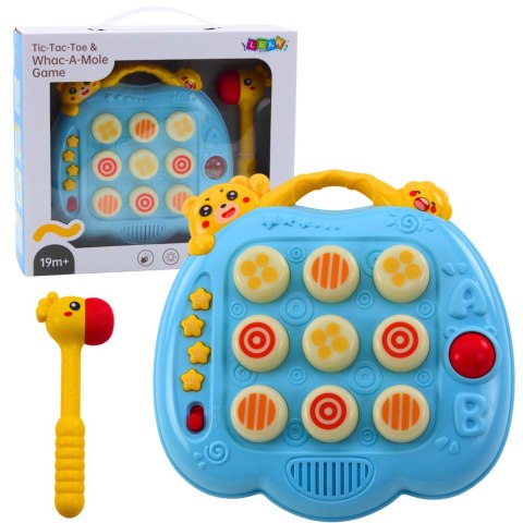 Gra Zręcznościowa Whac-A-Mole Młotek Dla Malucha Niebieska LEAN Toys