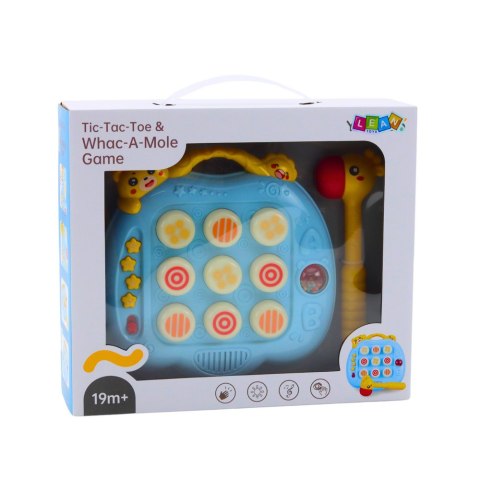Gra Zręcznościowa Whac-A-Mole Młotek Dla Malucha Niebieska LEAN Toys
