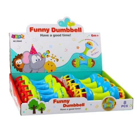 Grzechotka Gryzak Dla Niemowląt Hantelek Kolorowy LEAN Toys