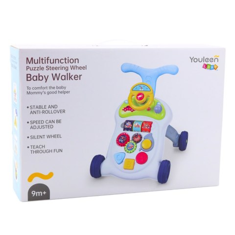 Interaktywny Chodzik Pchacz Kierownica Światła Dźwięki LEAN Toys